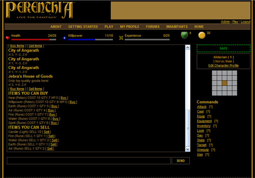 Perenthia PBBG Flash UI